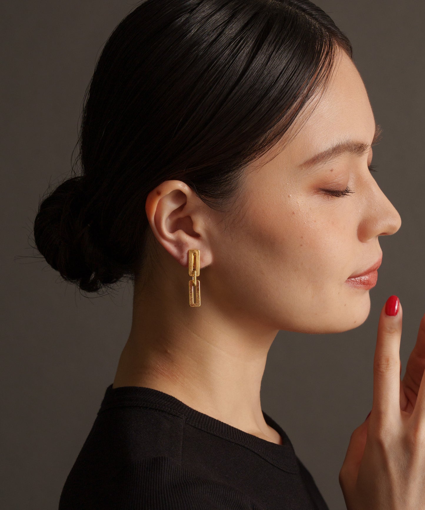 スクエアプレートイヤリング【Gold】