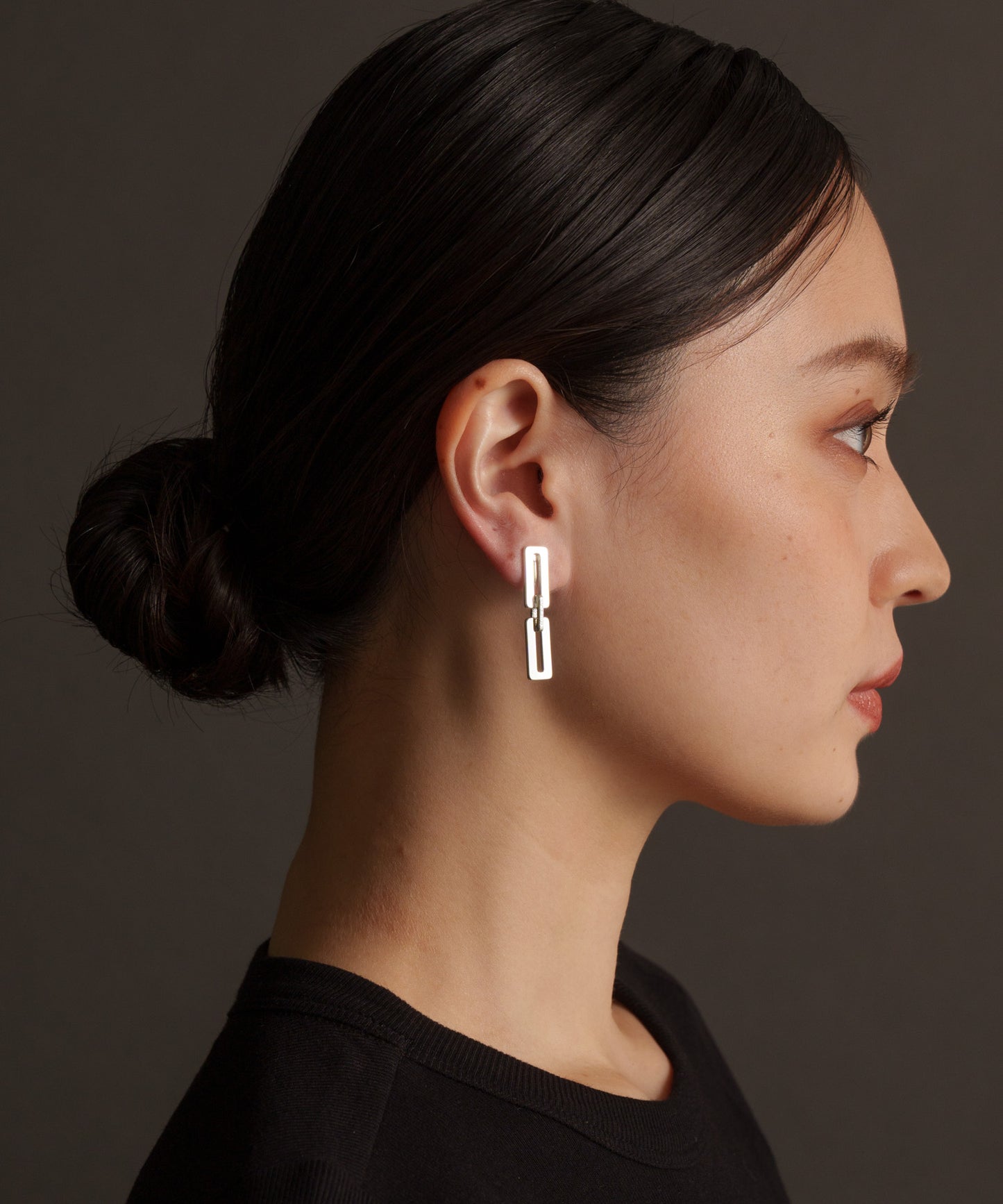 スクエアプレートイヤリング【Silver】