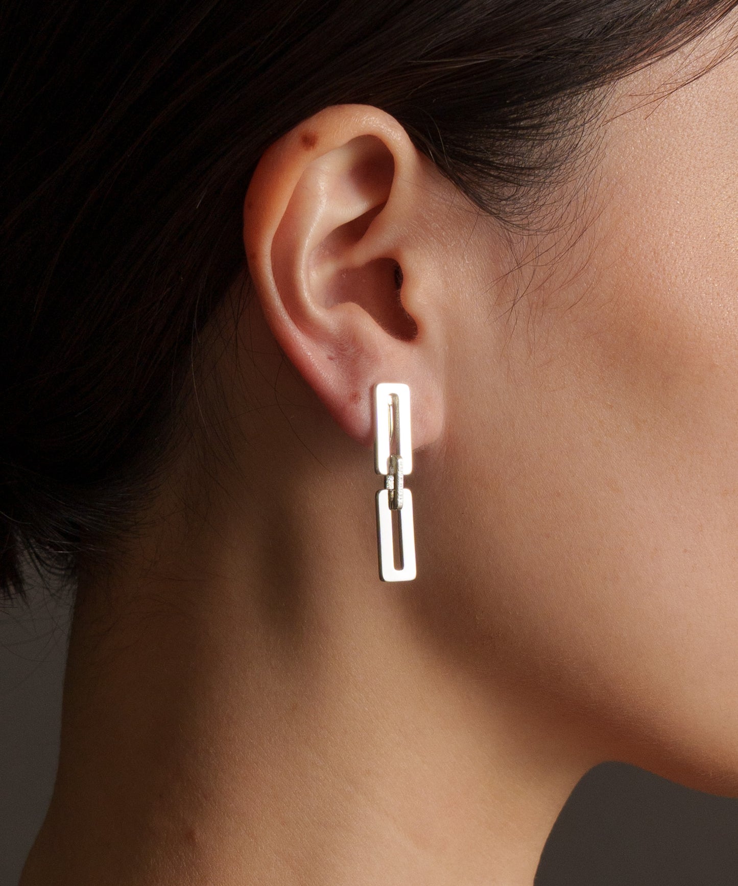 スクエアプレートイヤリング【Silver】