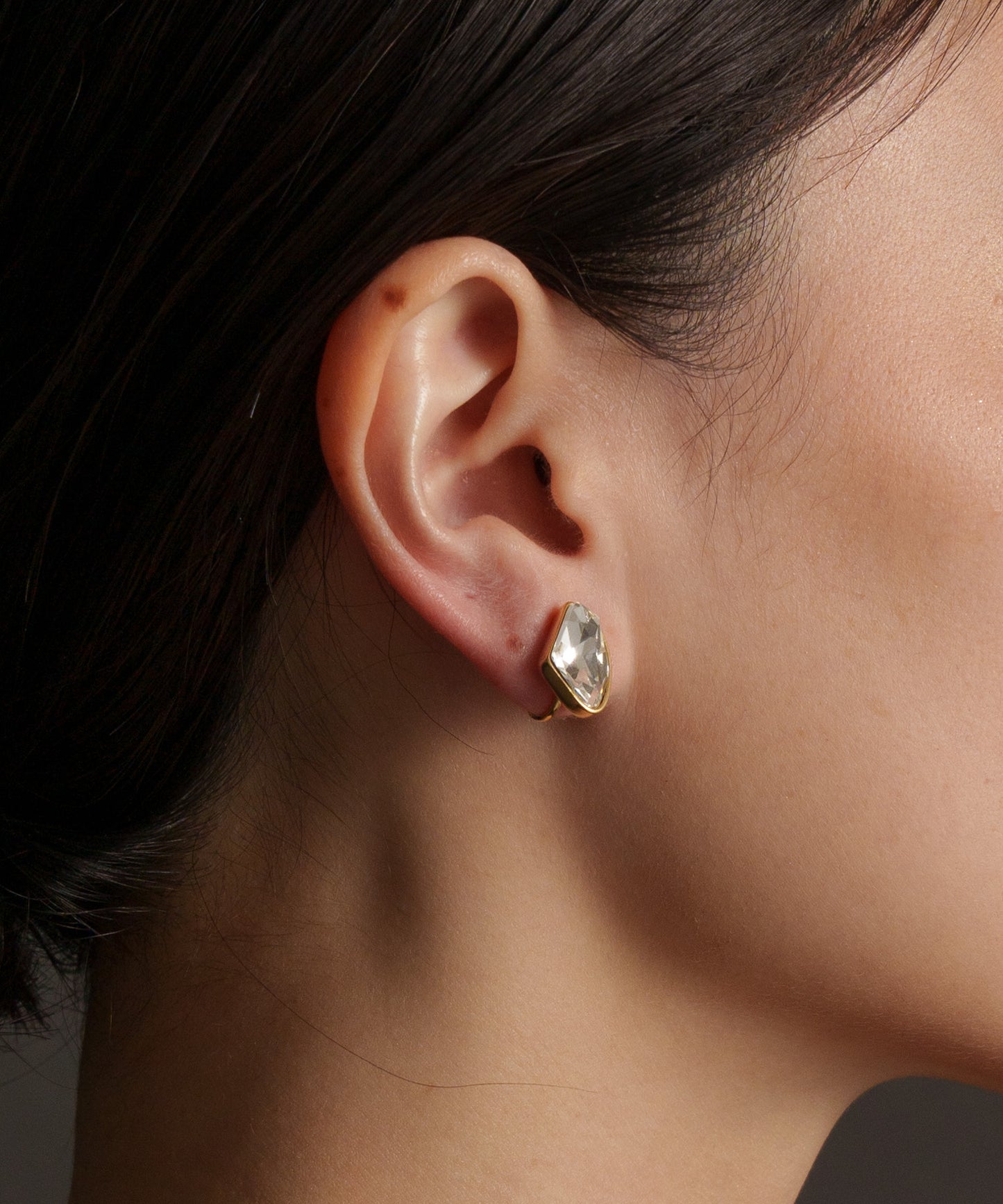 スクエアクリアイヤリング【Gold】