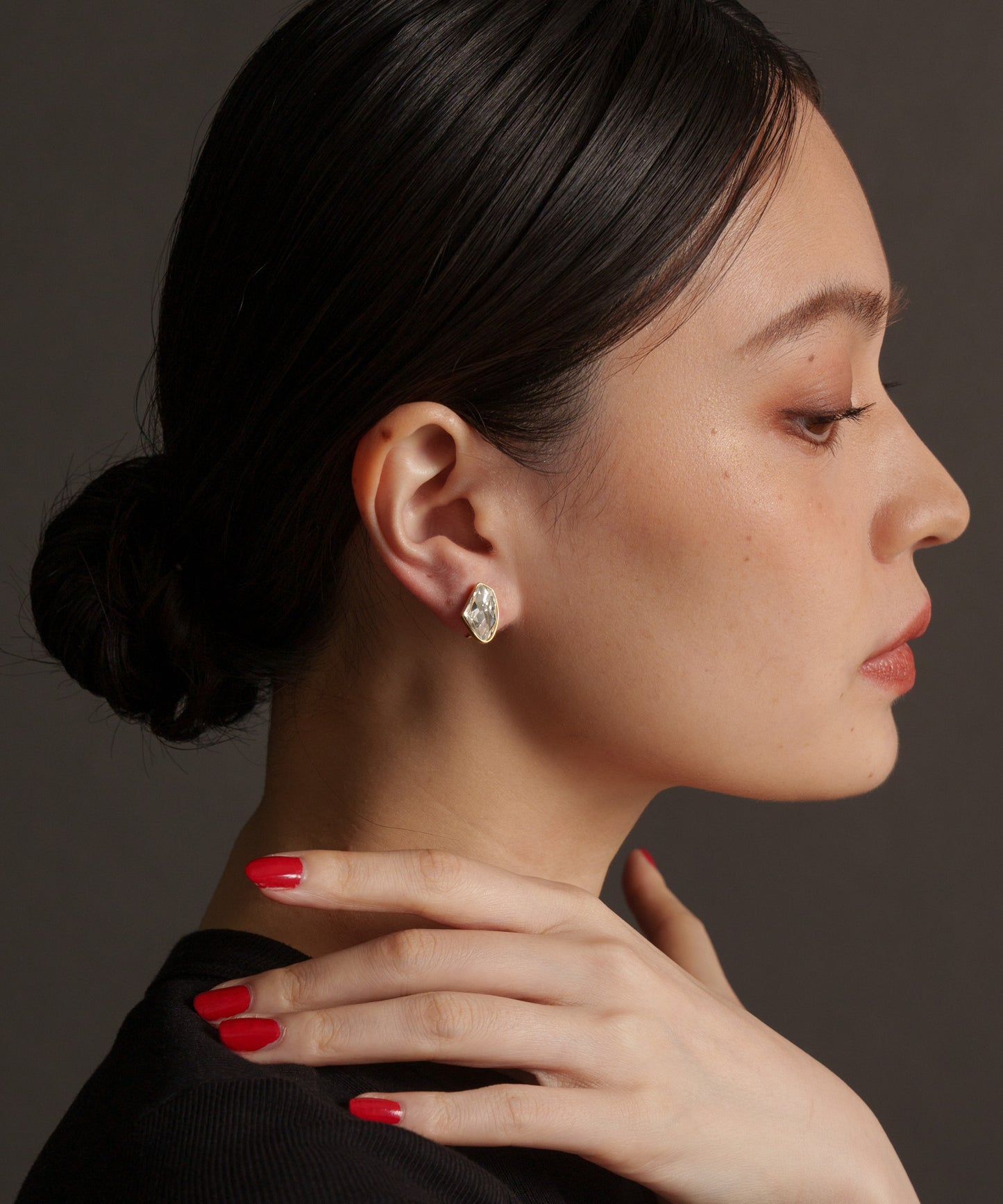 スクエアクリアイヤリング【Gold】