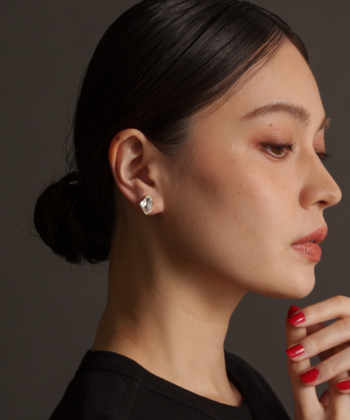 スクエアクリアイヤリング【Gold】