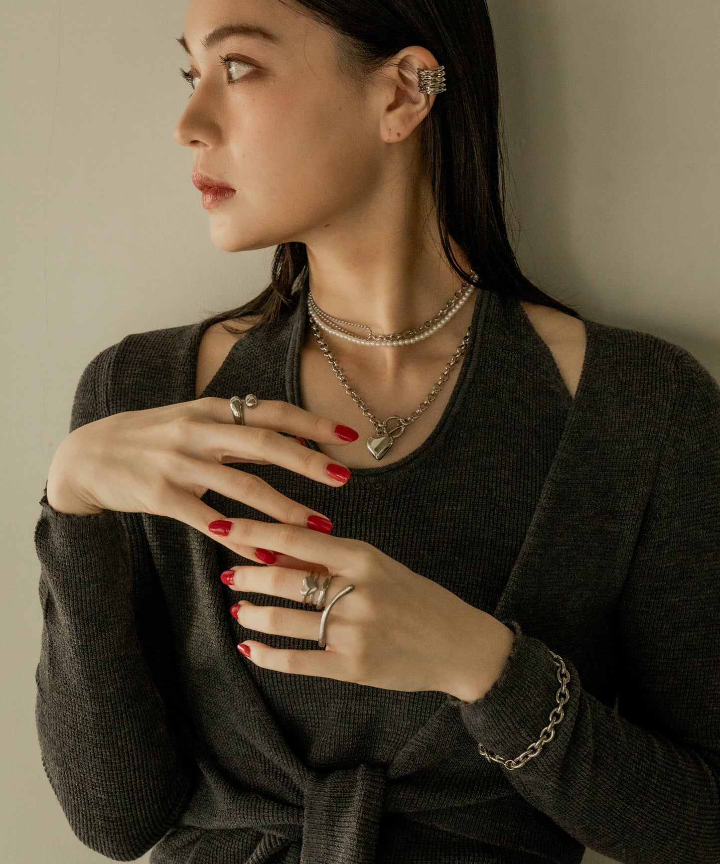 ボリュームチェーンブレスレット【Silver】