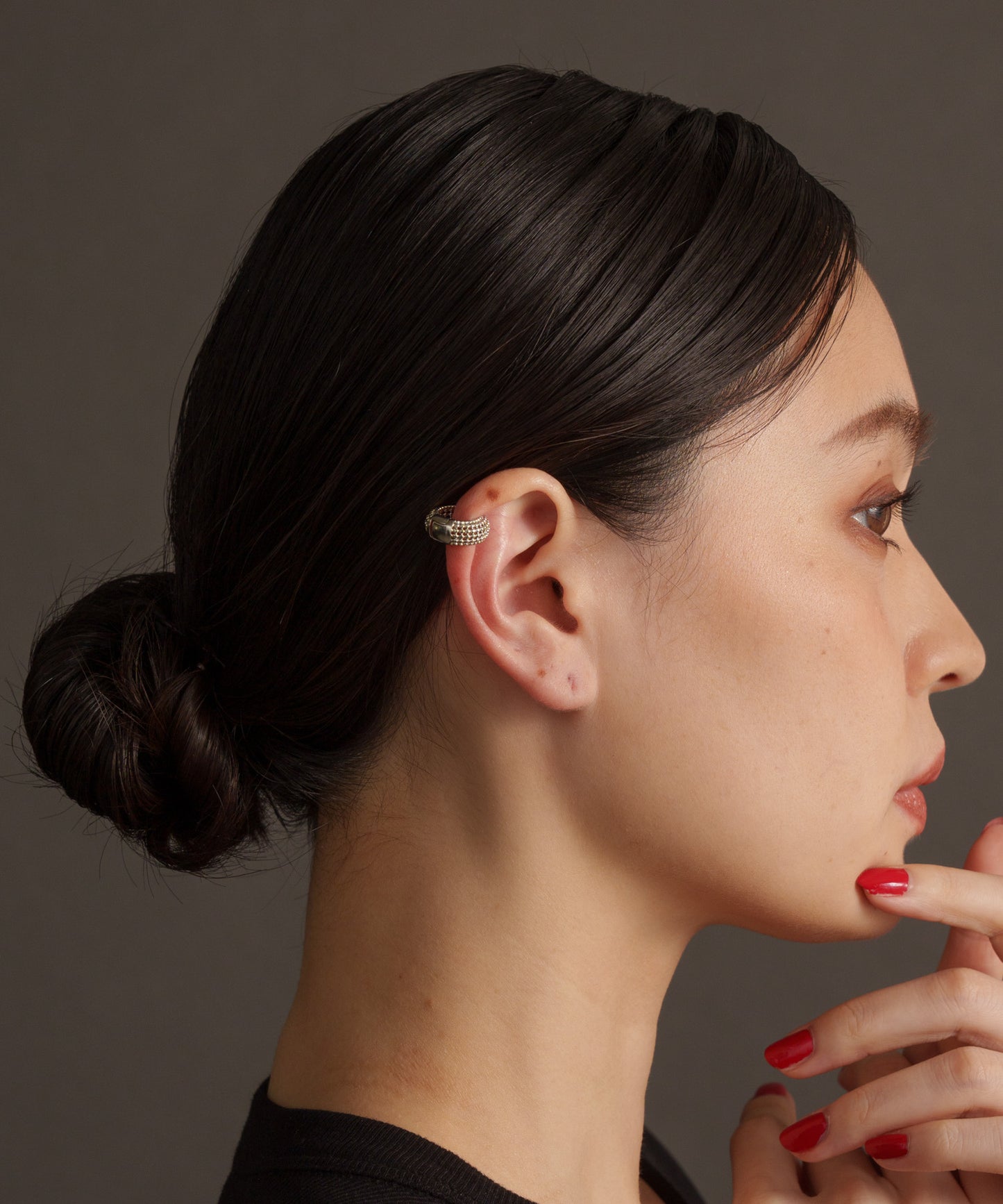 型押しボリュームイヤーカフ【Silver】