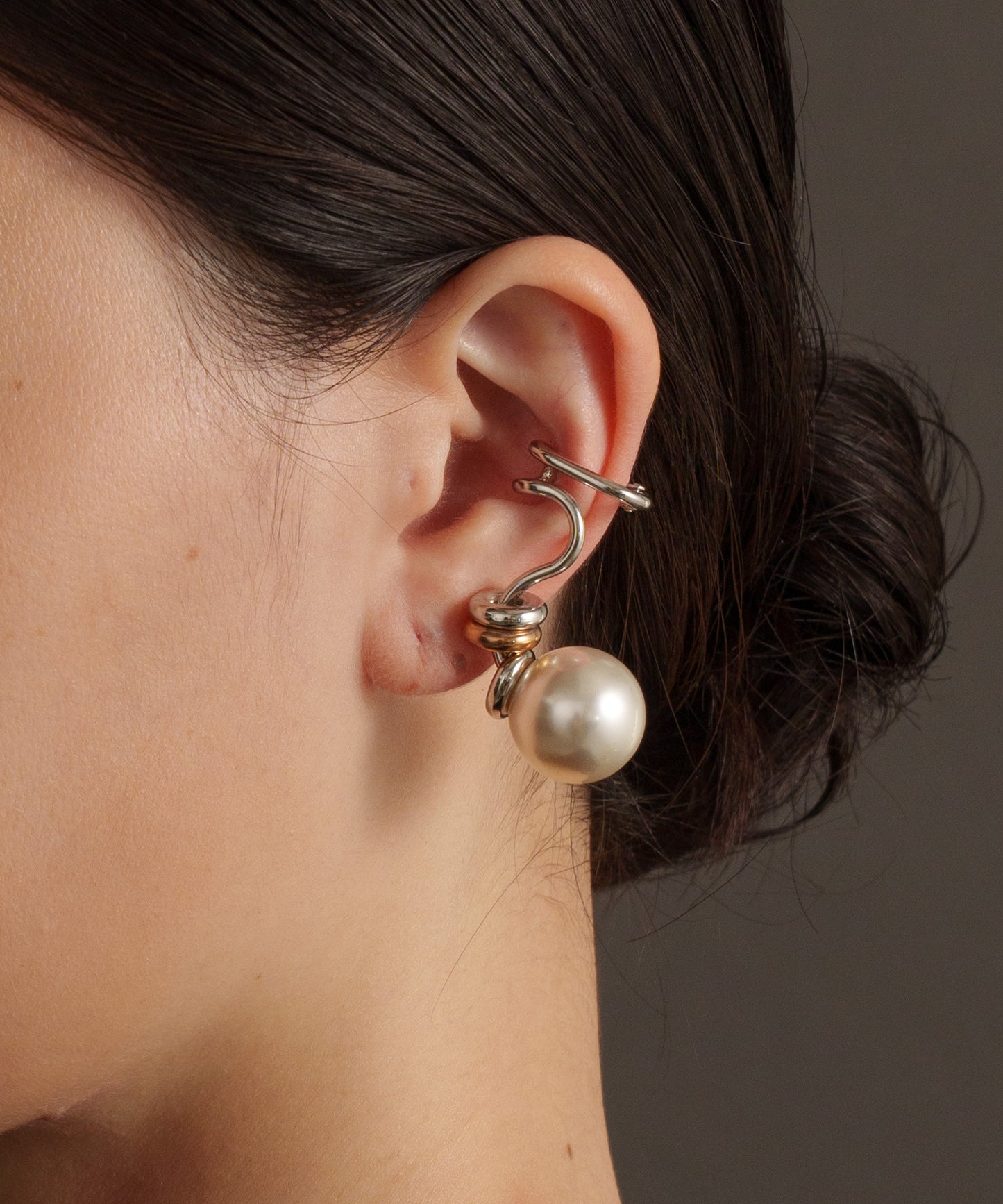 パールライクツイストイヤーカフ【Silver】　