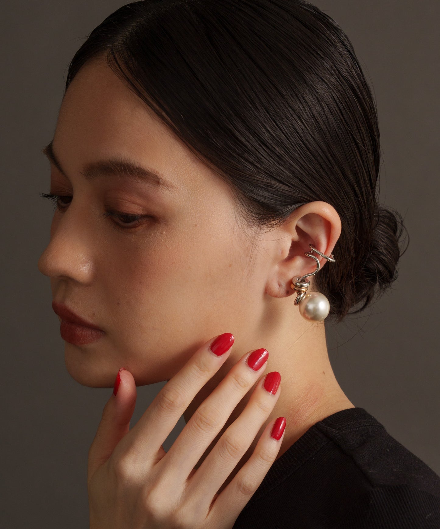 パールライクツイストイヤーカフ【Silver】　