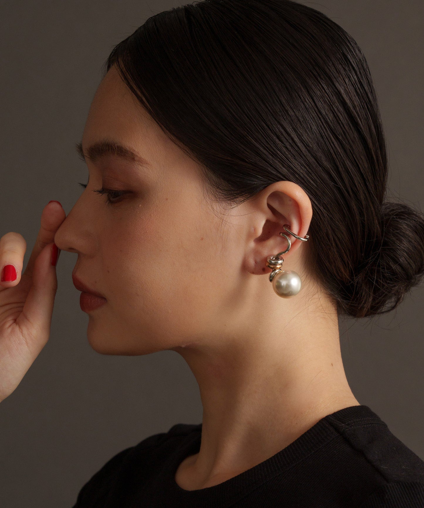 パールライクツイストイヤーカフ【Silver】　