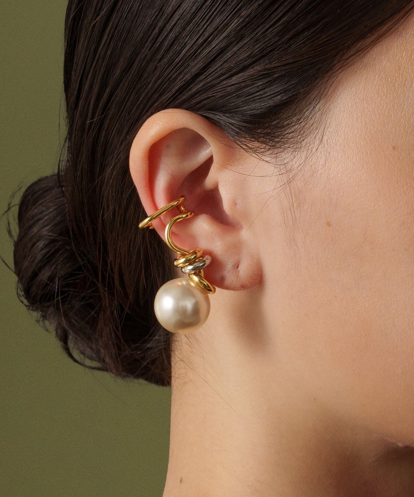 パールライクツイストイヤーカフ(右用)【Gold】
