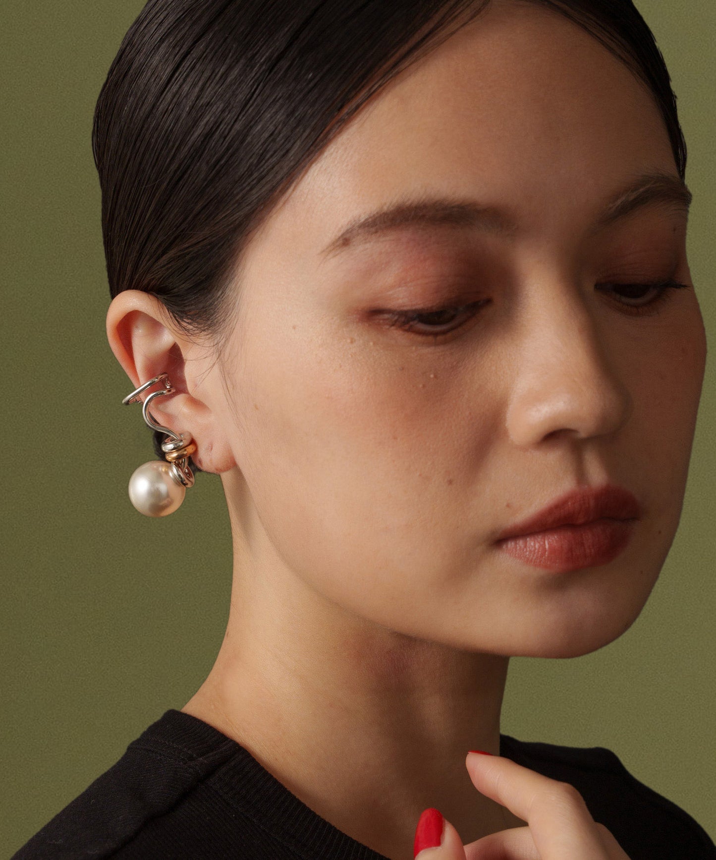 パールライクツイストイヤーカフ(右用)【Silver】