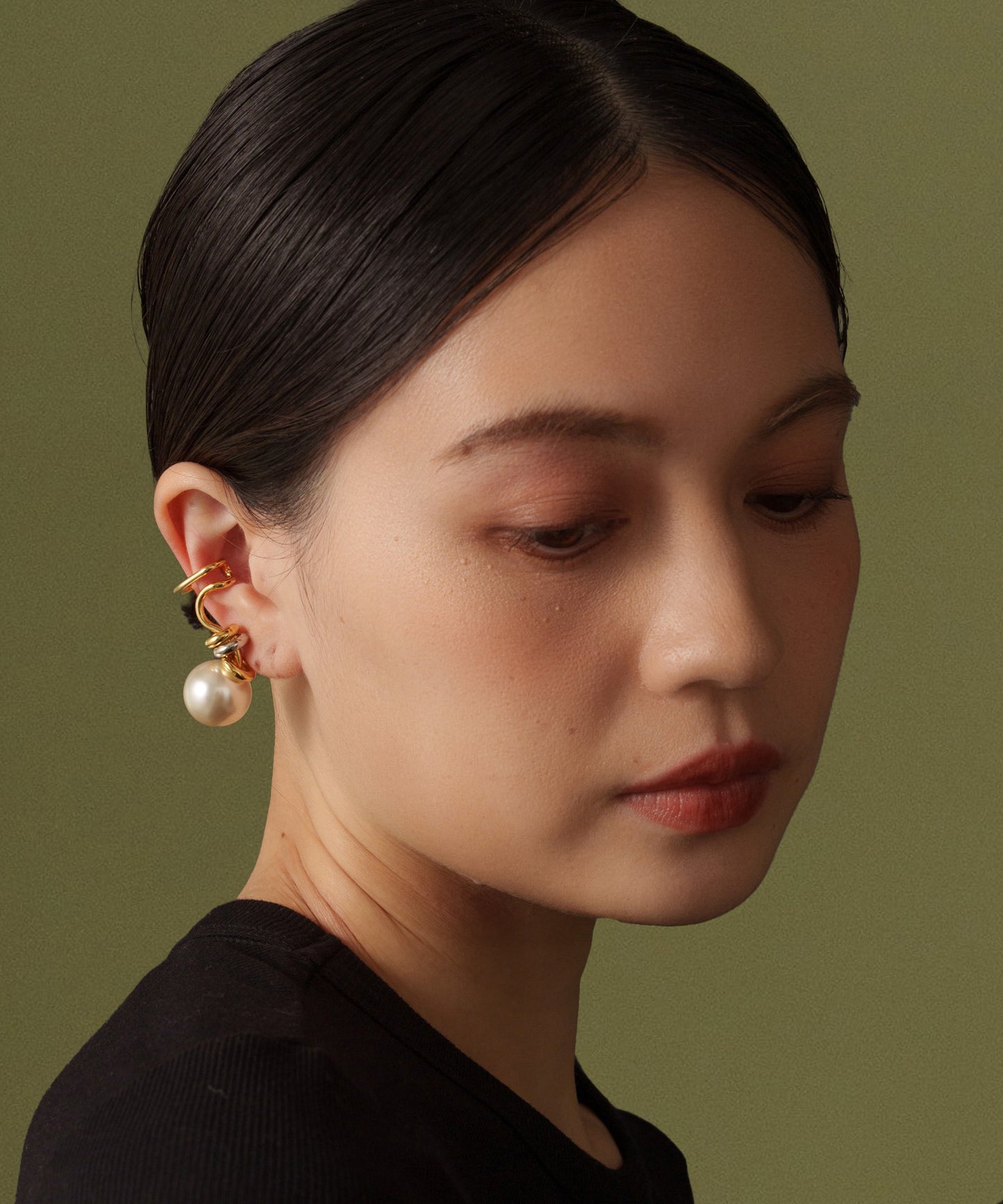 パールライクツイストイヤーカフ(右用)【Gold】