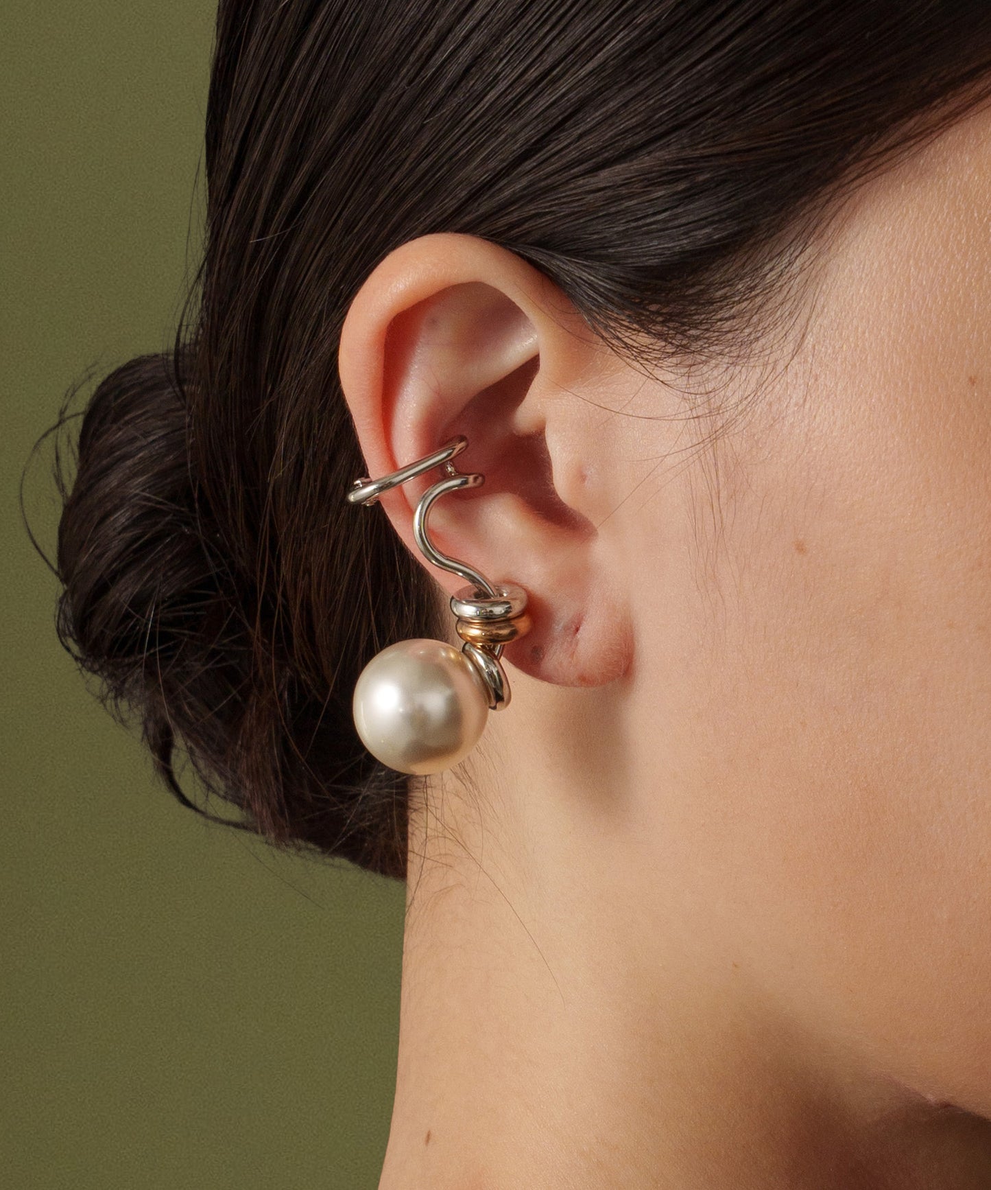 パールライクツイストイヤーカフ(右用)【Silver】