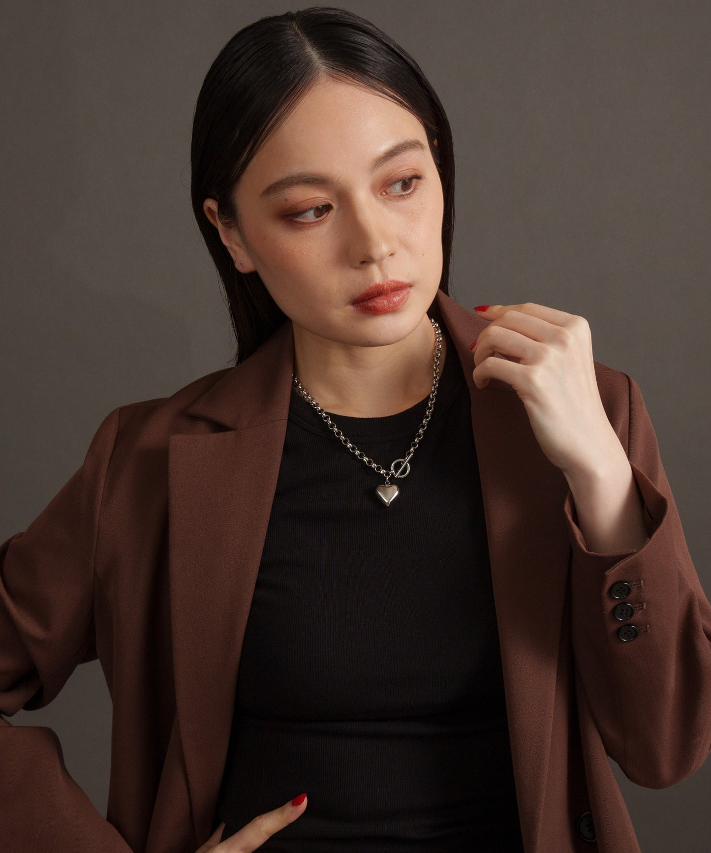 ハートトップY字ネックレス【Silver】