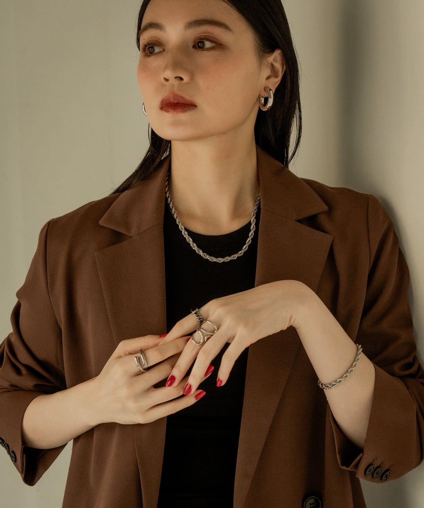 ツイストチェーンブレスレット【Silver】