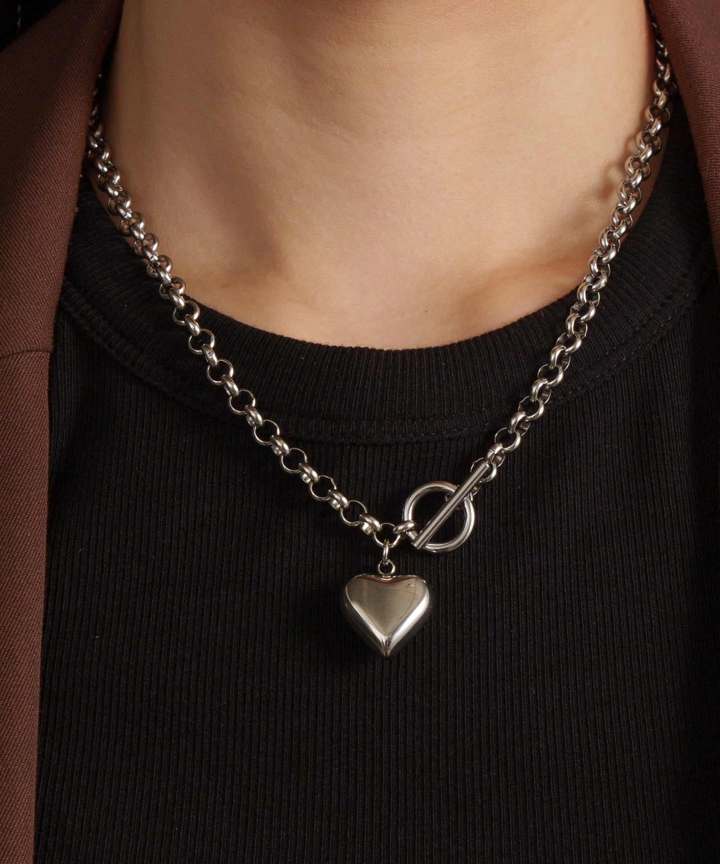 ハートトップY字ネックレス【Silver】