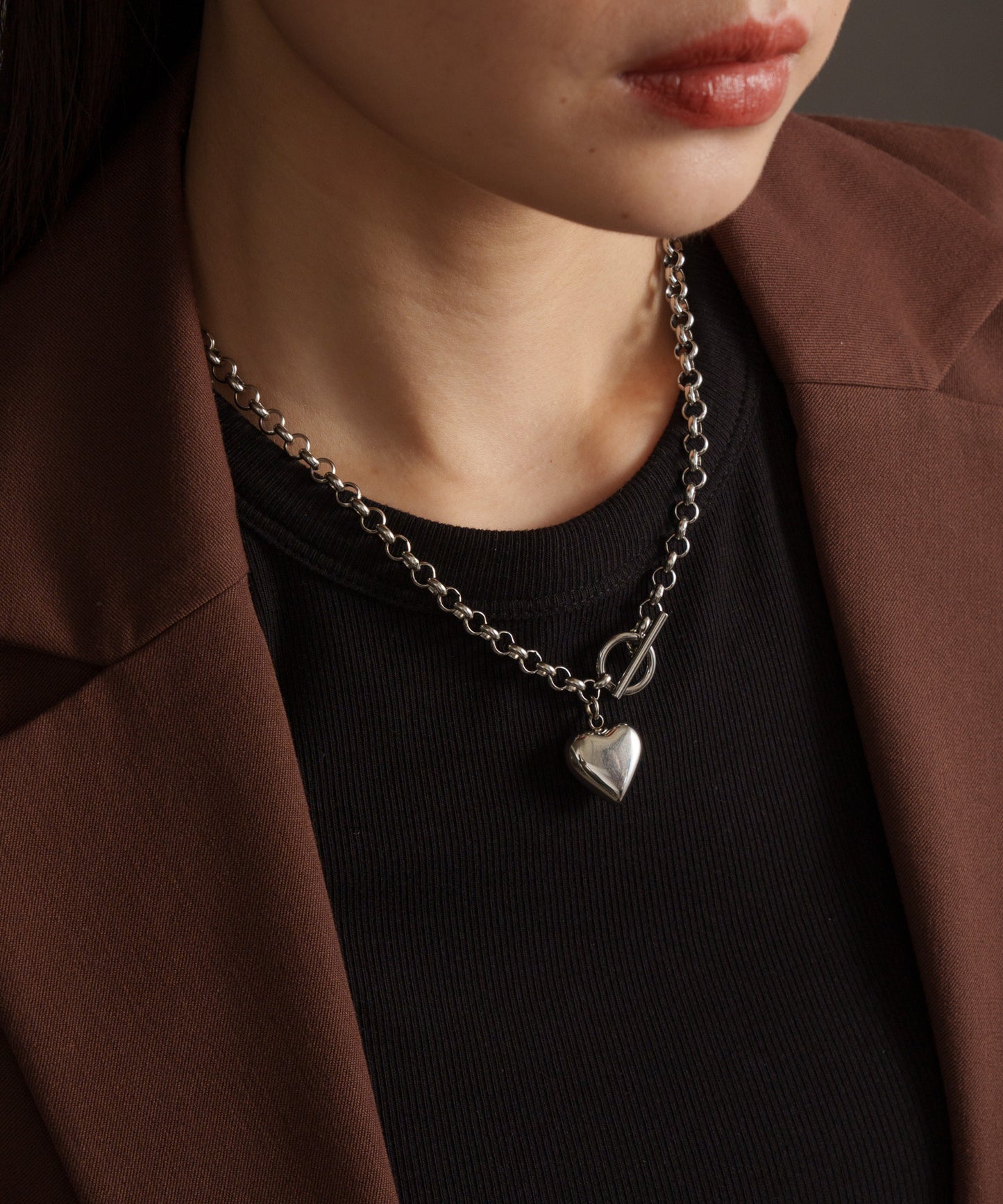 ハートトップY字ネックレス【Silver】