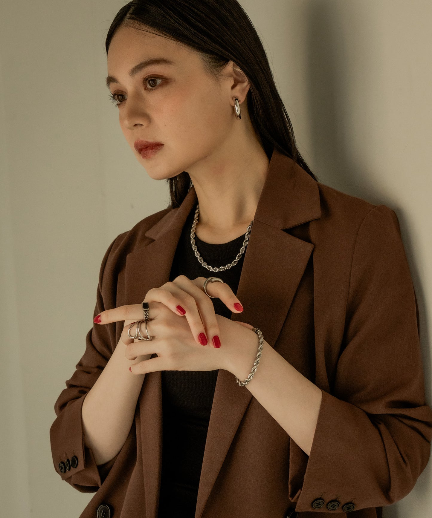 ツイストチェーンネックレス【Silver】