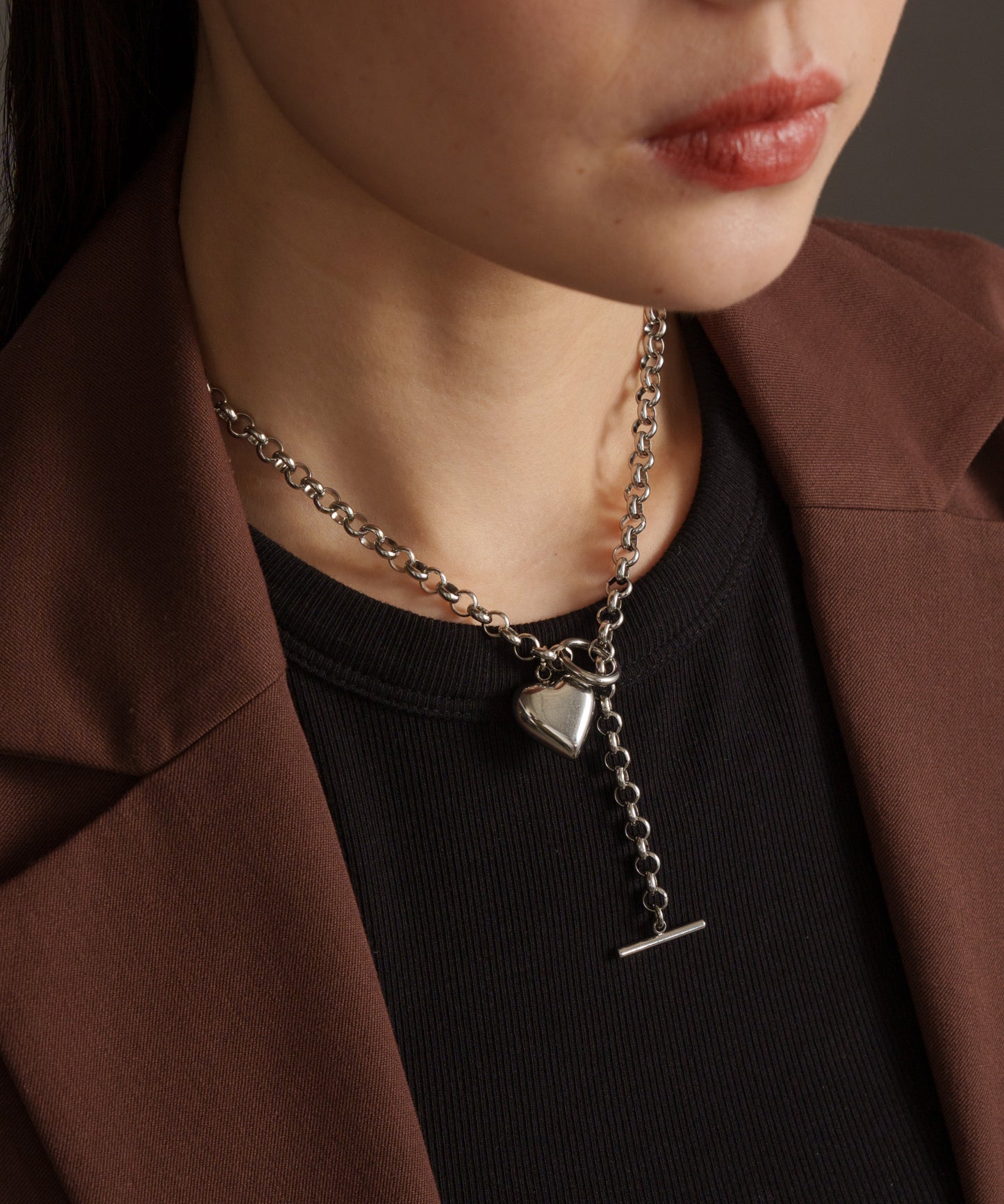 ハートトップY字ネックレス【Silver】