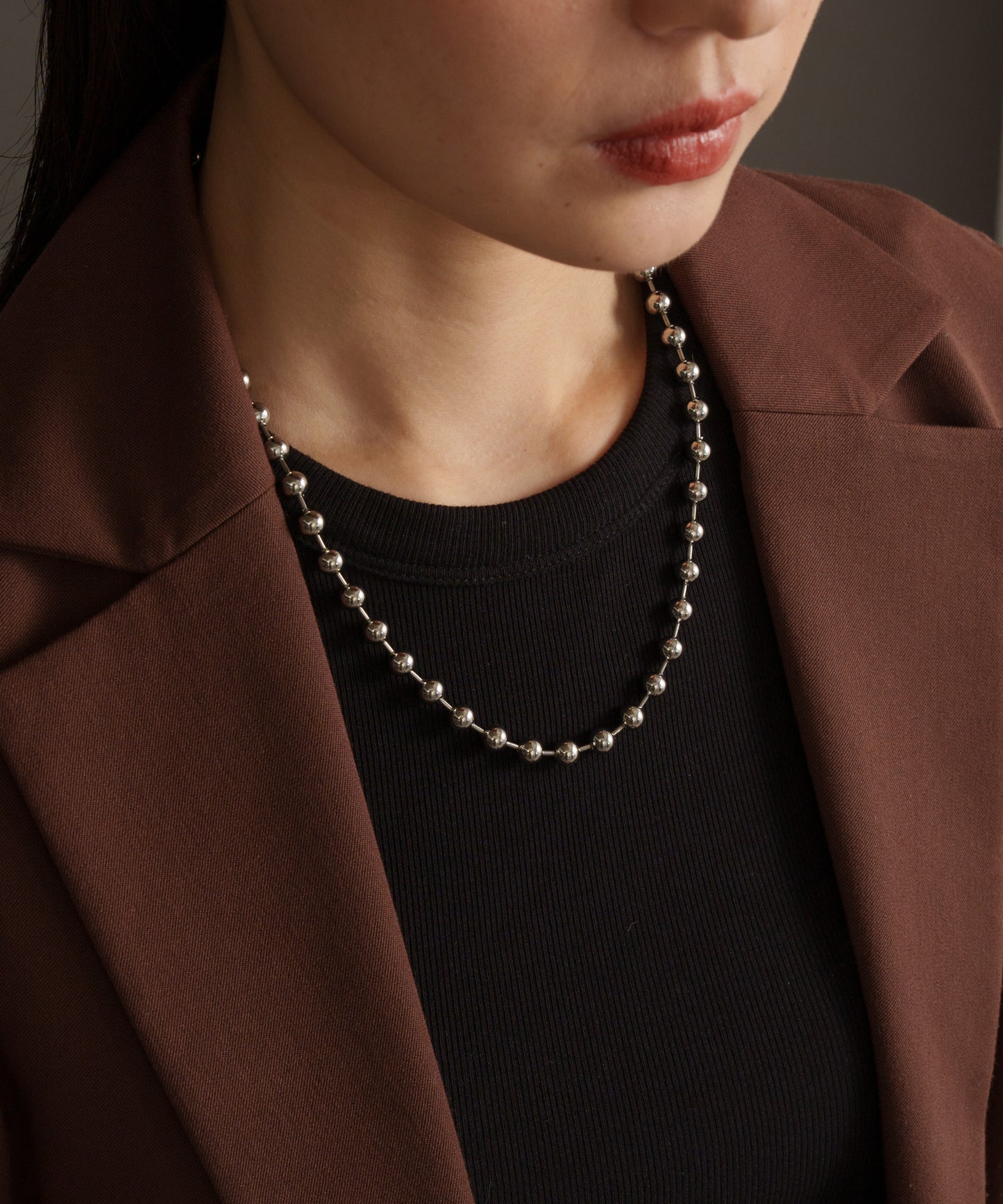 ミディアムボールチェーンネックレス【Silver】