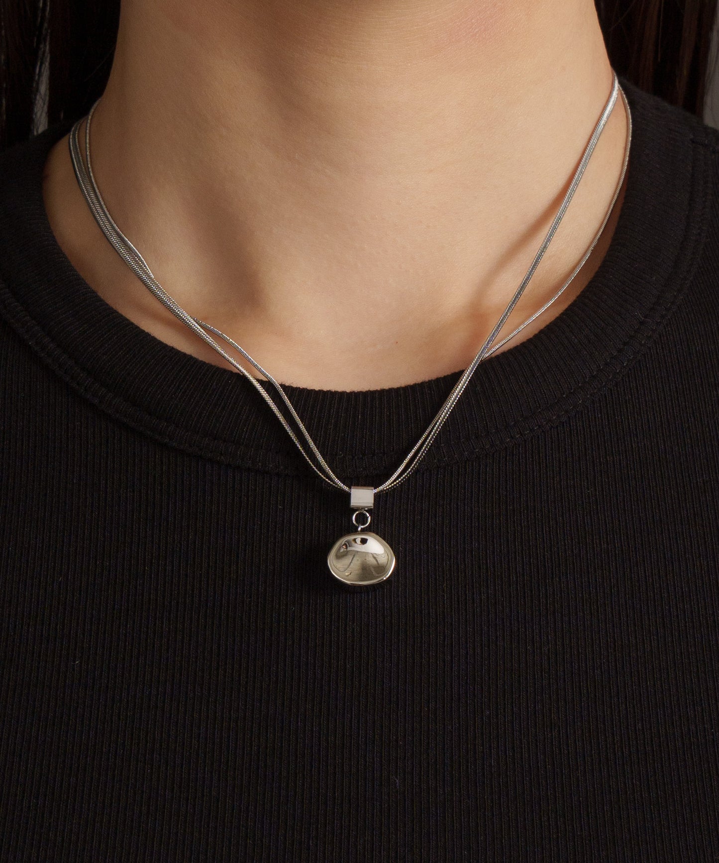 サークルデントネックレス【Silver】