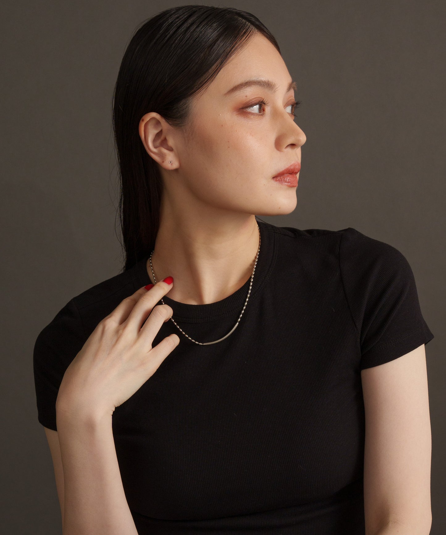 チューブボールチェーンネックレス【Silver】