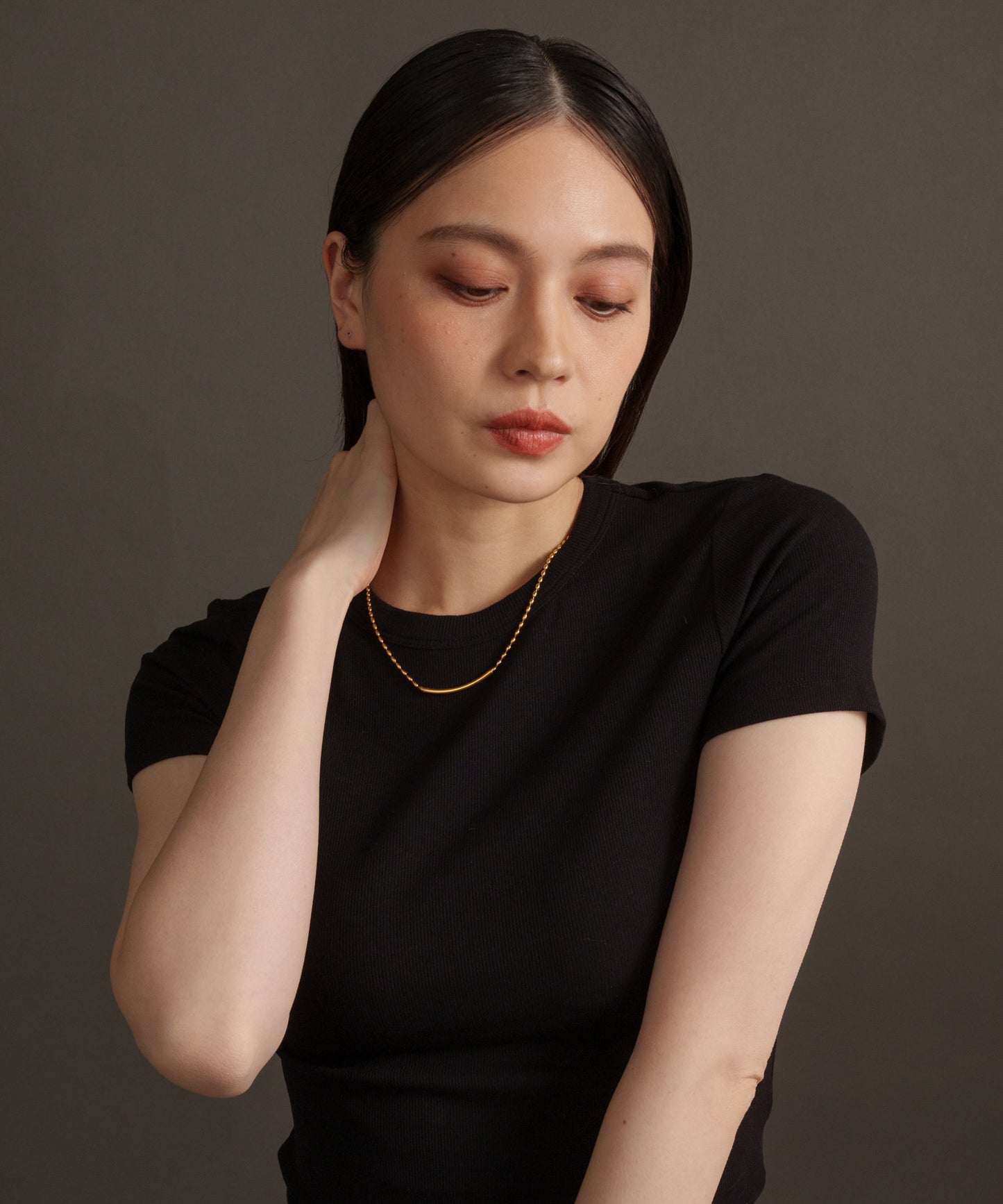 チューブボールチェーンネックレス【Gold】