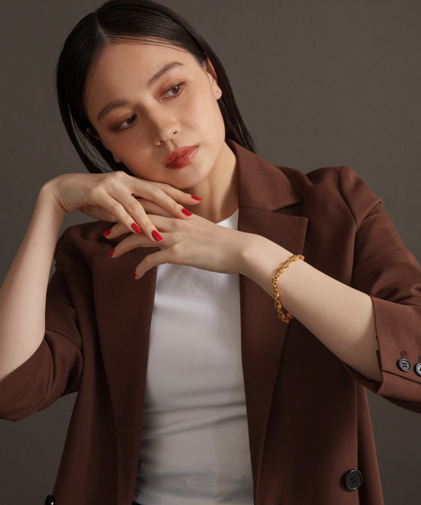 オーバーラップリングブレスレット【Gold】