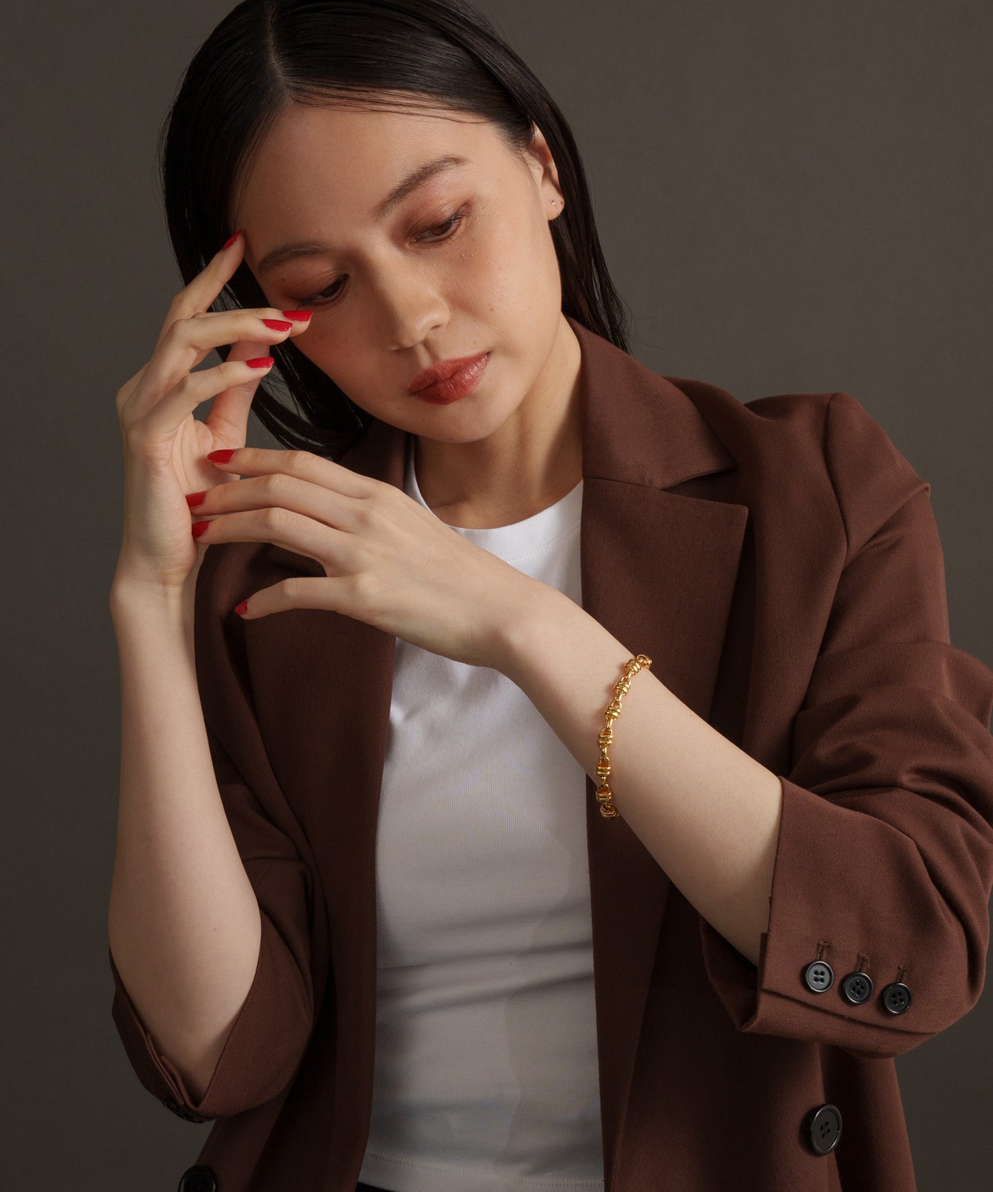 オーバーラップリングブレスレット【Gold】