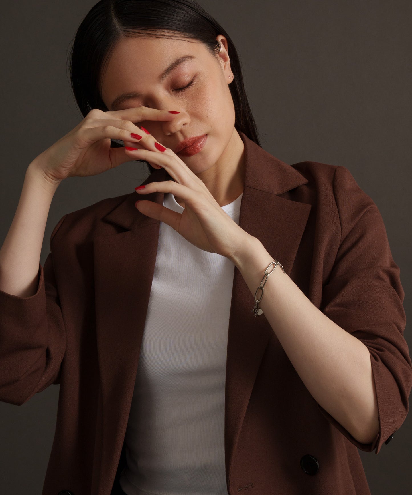 アンティークオーバルチェーンブレスレット【Silver】