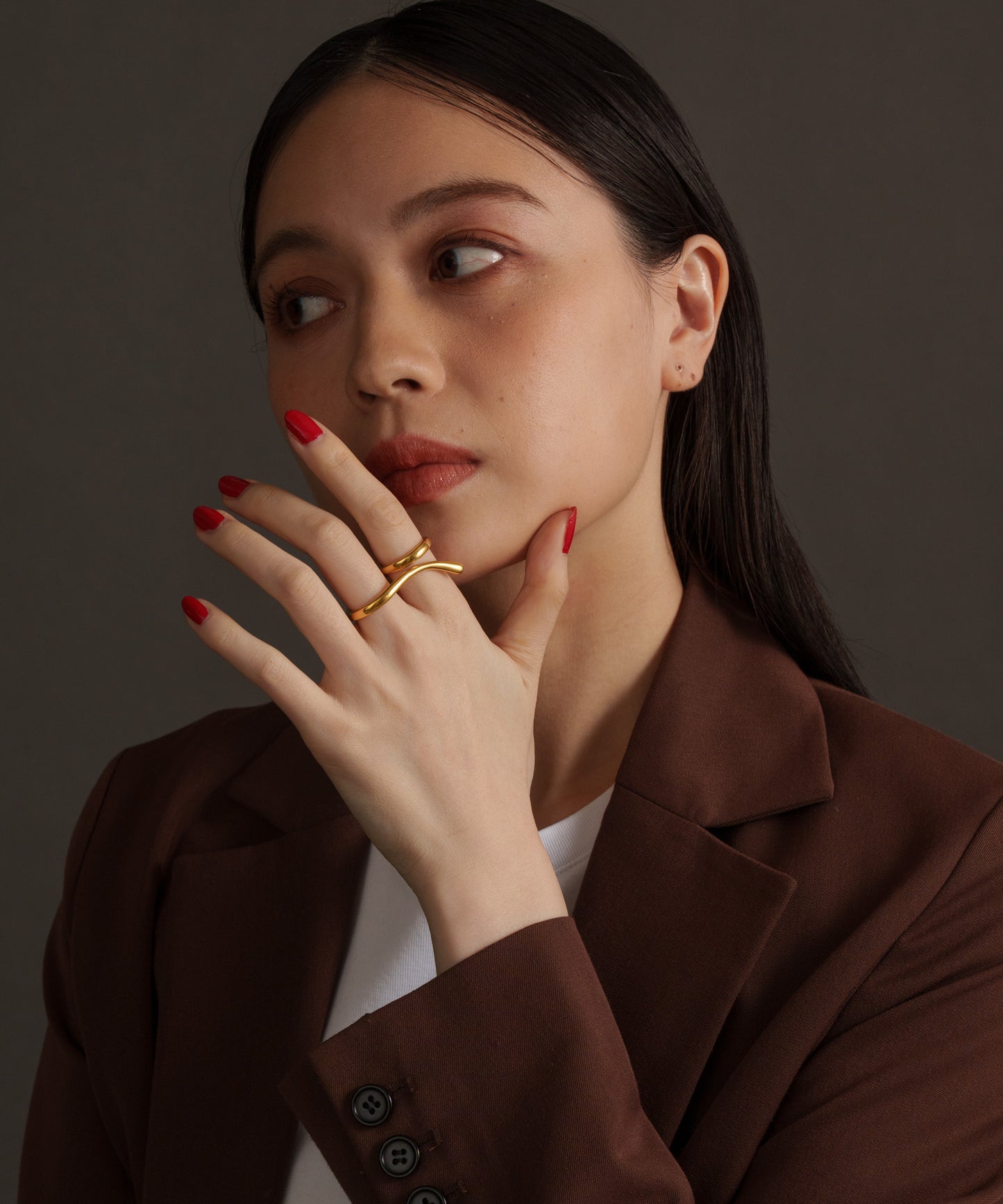 カーブダブルフィンガーリング【Gold】