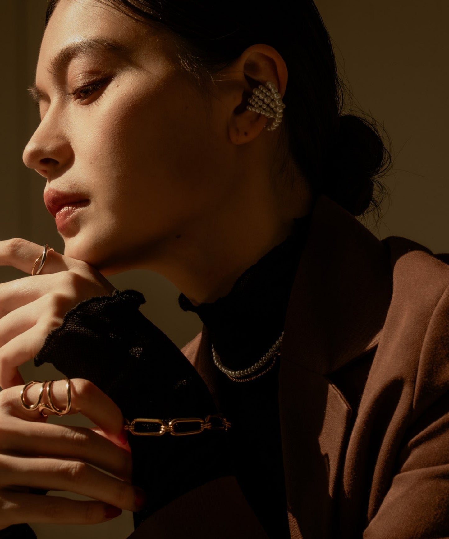 アンティークオーバルチェーンブレスレット【Gold】