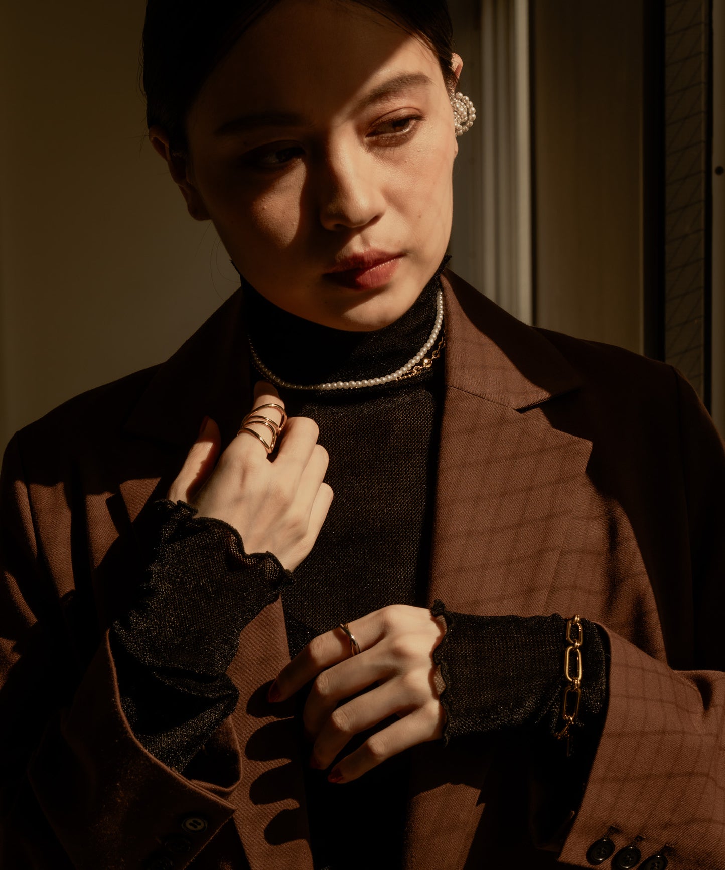 アンティークオーバルチェーンブレスレット【Gold】