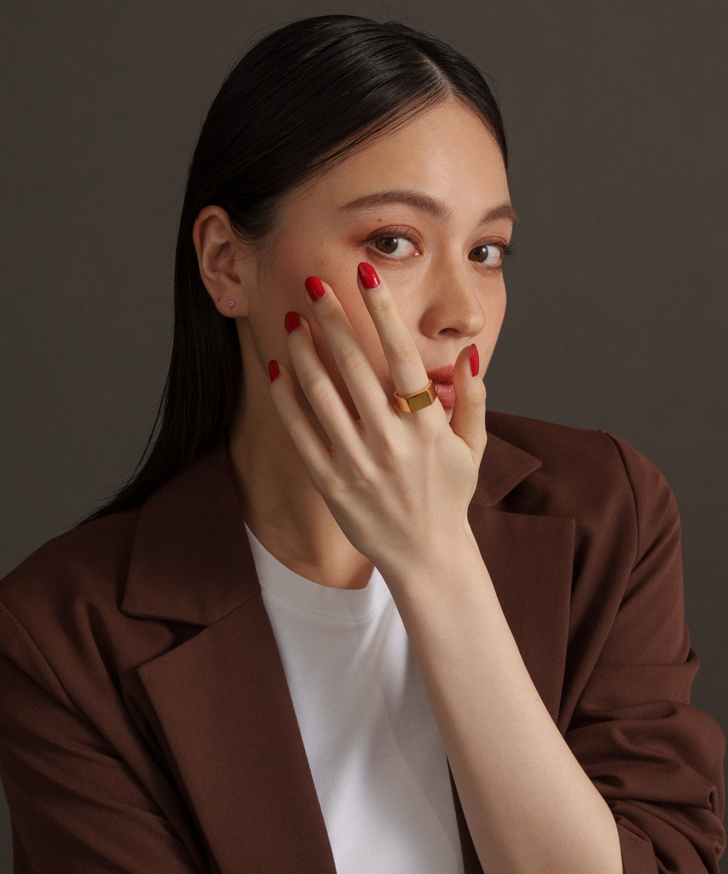 スクエアプレスリング【Gold】