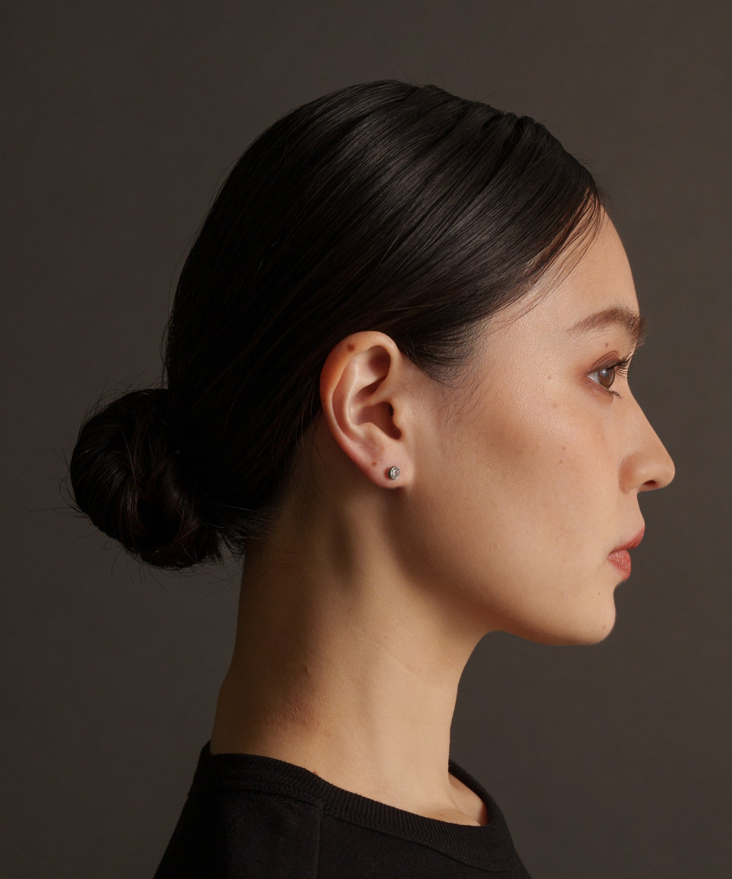 シンプルキュービックストーンピアス【Silver】