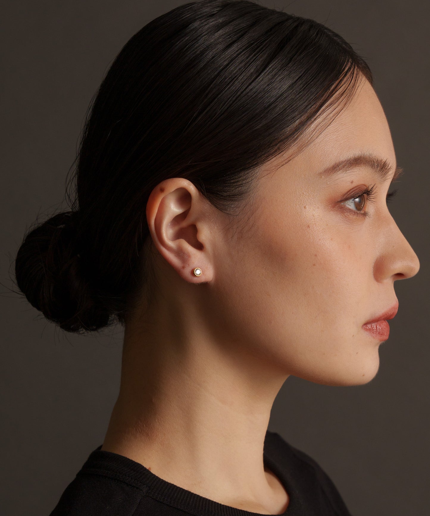 シンプルキュービックストーンピアス【Gold】