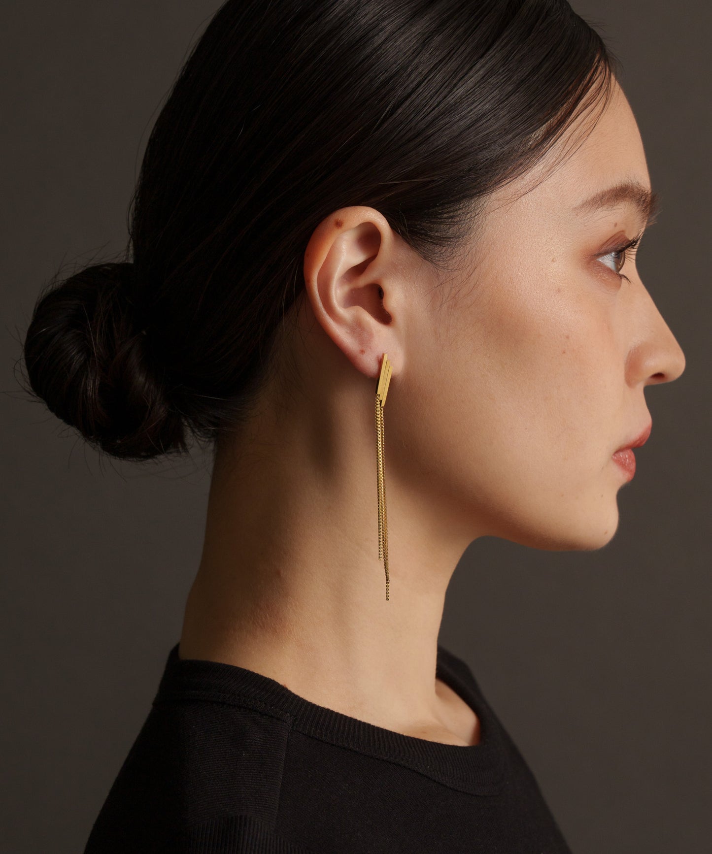 3スティックチェーンピアス【Gold】