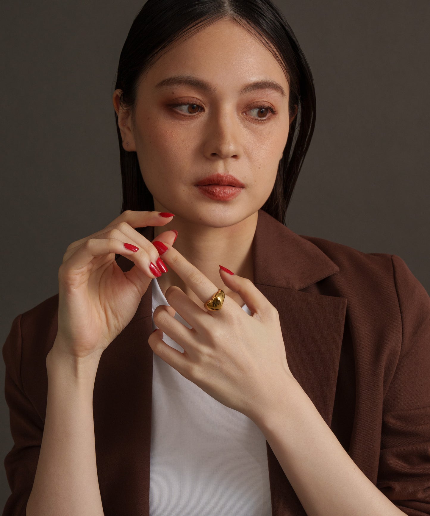 ハートボリュームリング【Gold】