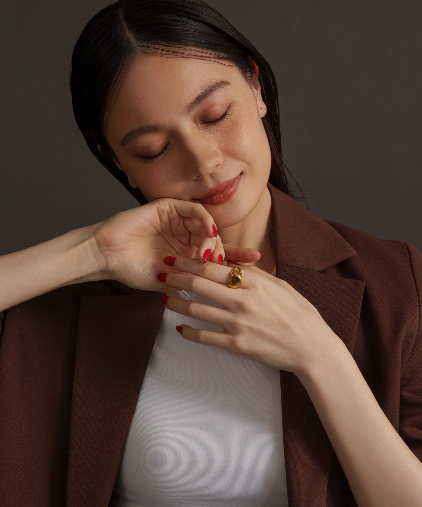 ハートボリュームリング【Gold】