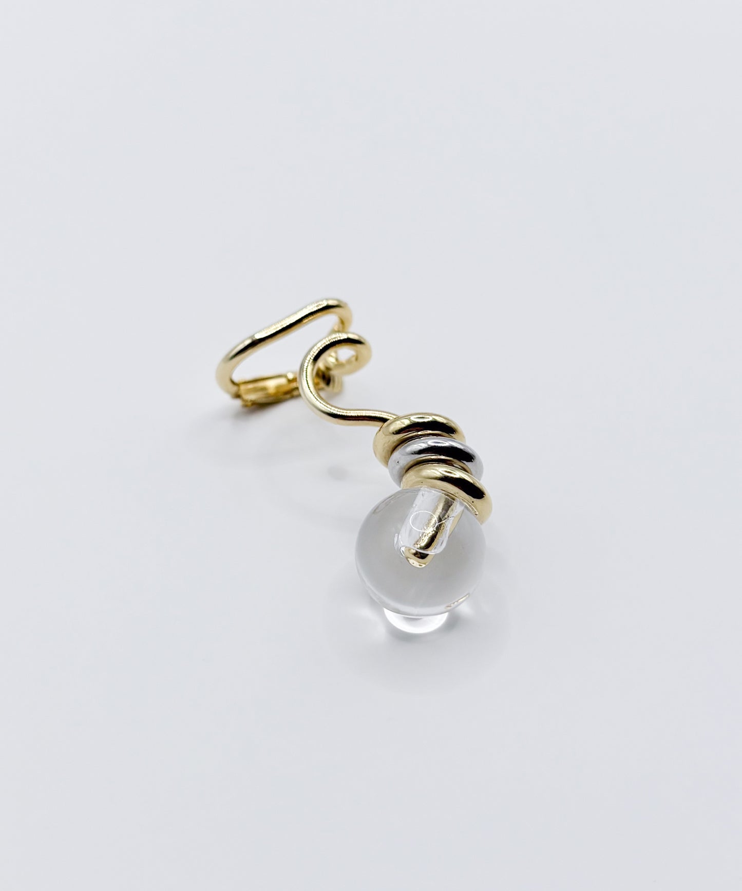 クリアボールツイストイヤーカフ（右用）【Gold】
