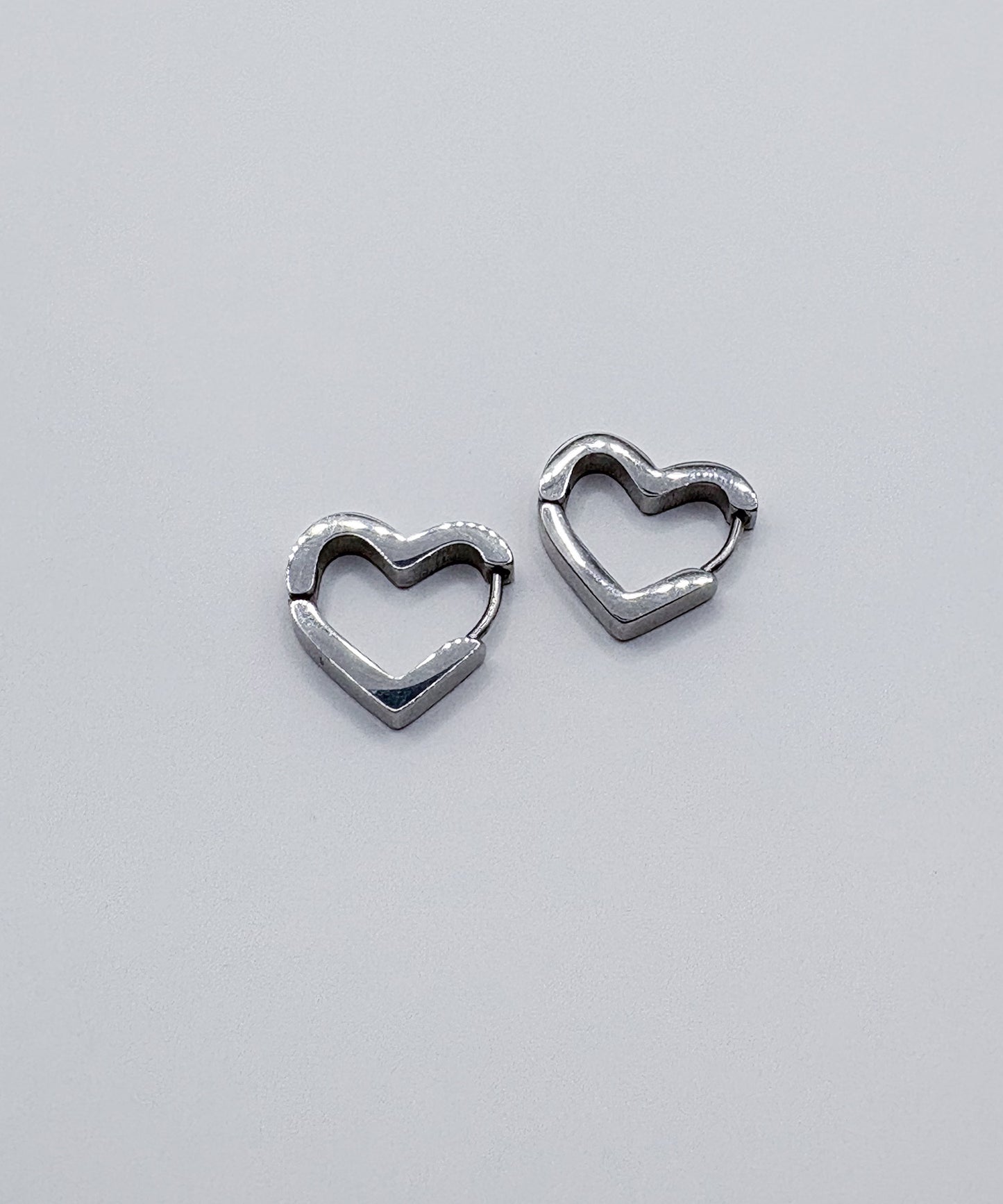 フラットハートピアス【Silver】
