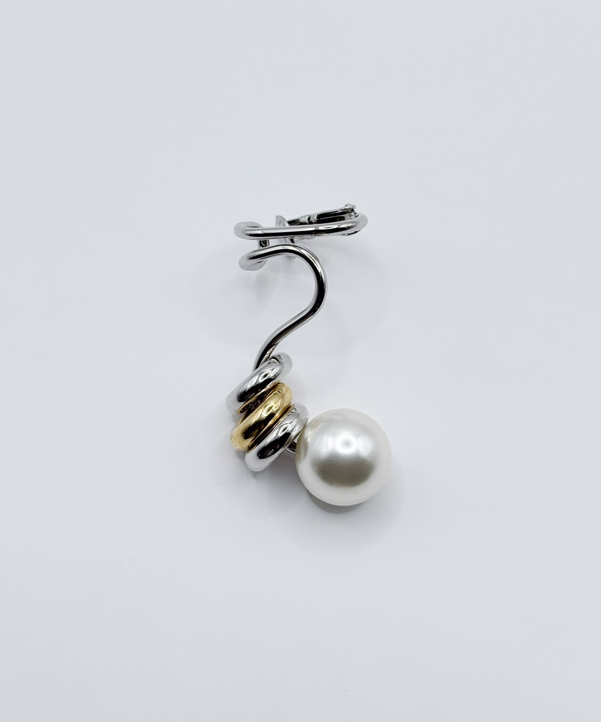 スモールパールライクツイストイヤーカフ（左用）【Silver】