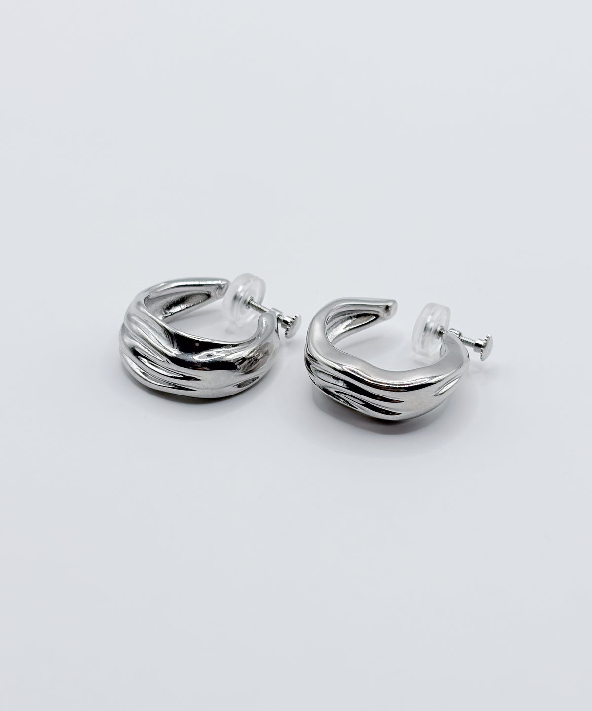 テクスチャードイヤリング【Silver】