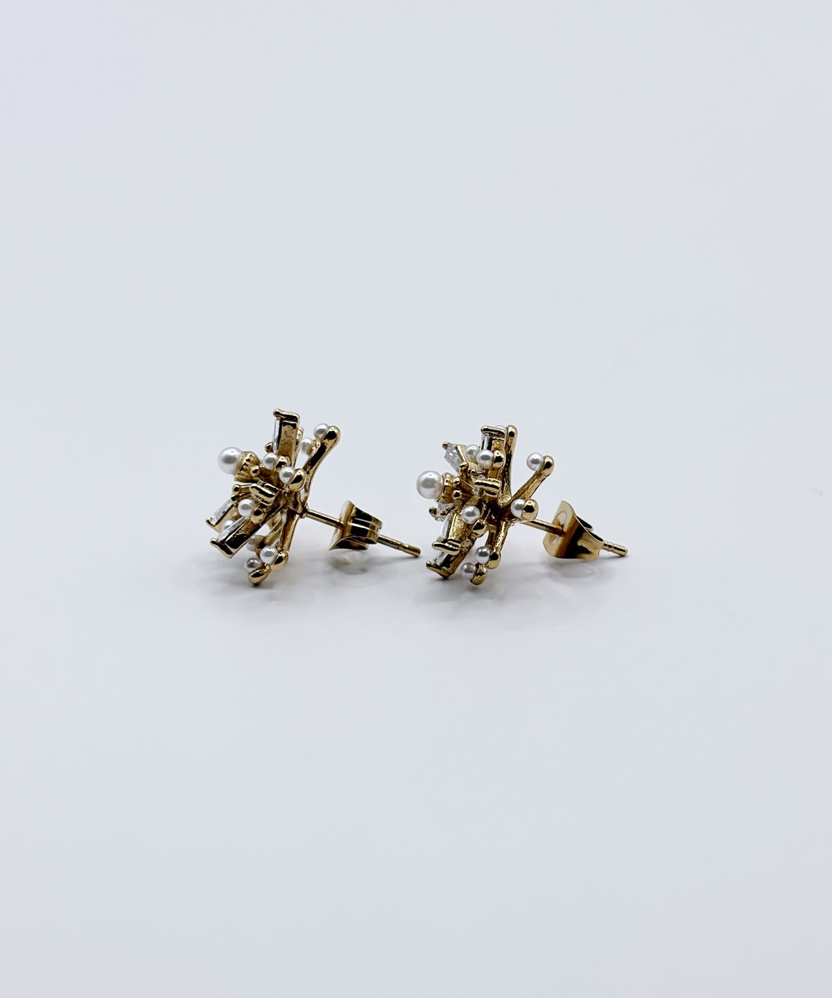 立体フラワーピアス【Gold】