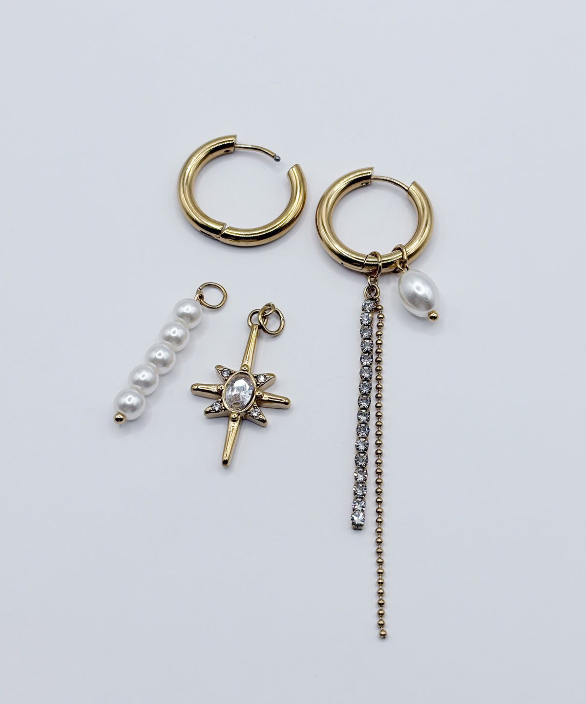 マルチウェイアシメチャームピアス【Gold】