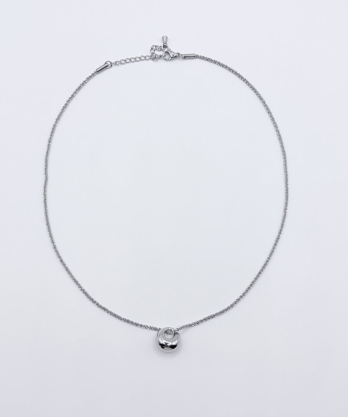 ボリュームリングシルバーチェーンネックレス【Silver】