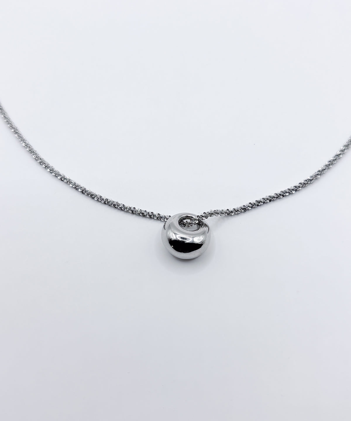 ボリュームリングシルバーチェーンネックレス【Silver】