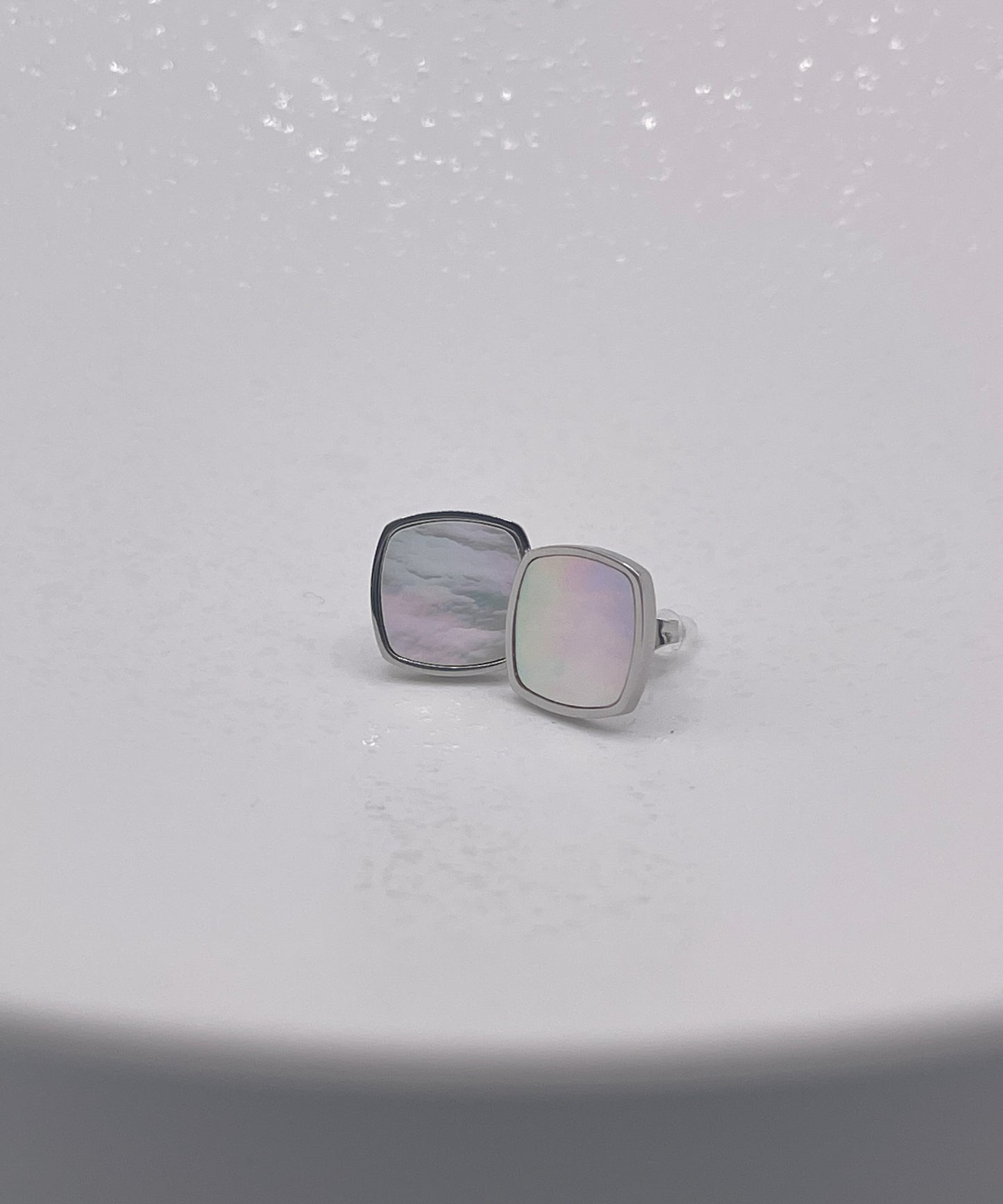 シェルライクスクエアピアス【Silver】