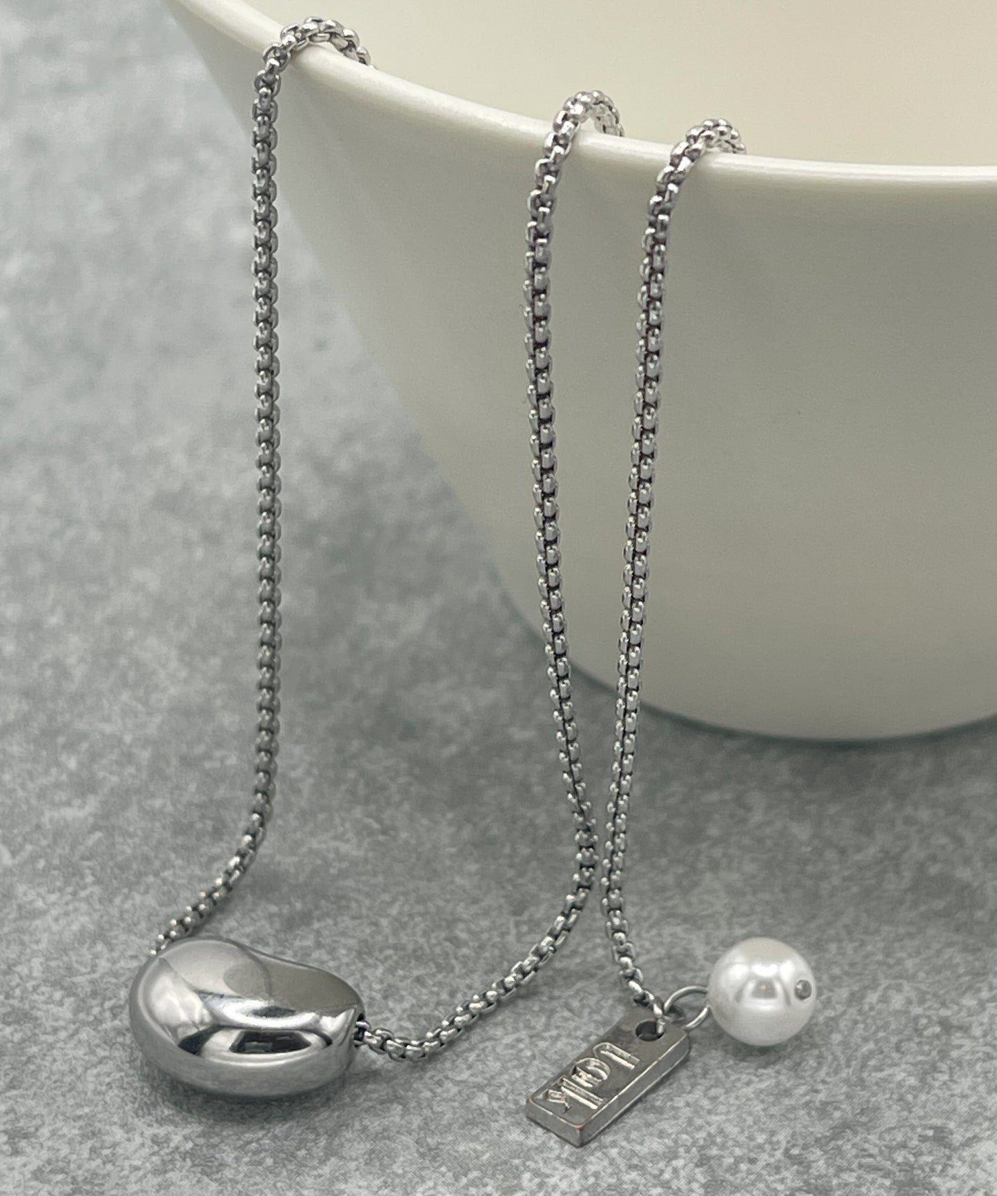 ビーンズモチーフネックレス【Silver】