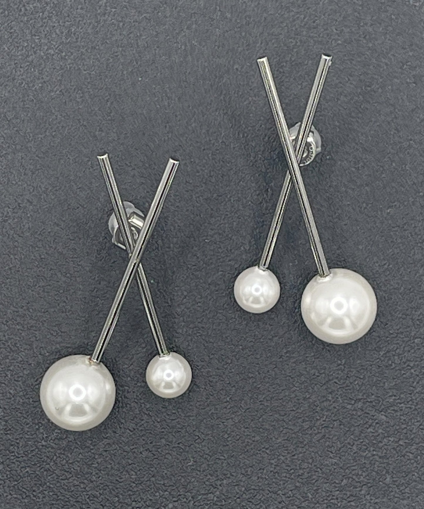 パールライククロスピアス【Silver】