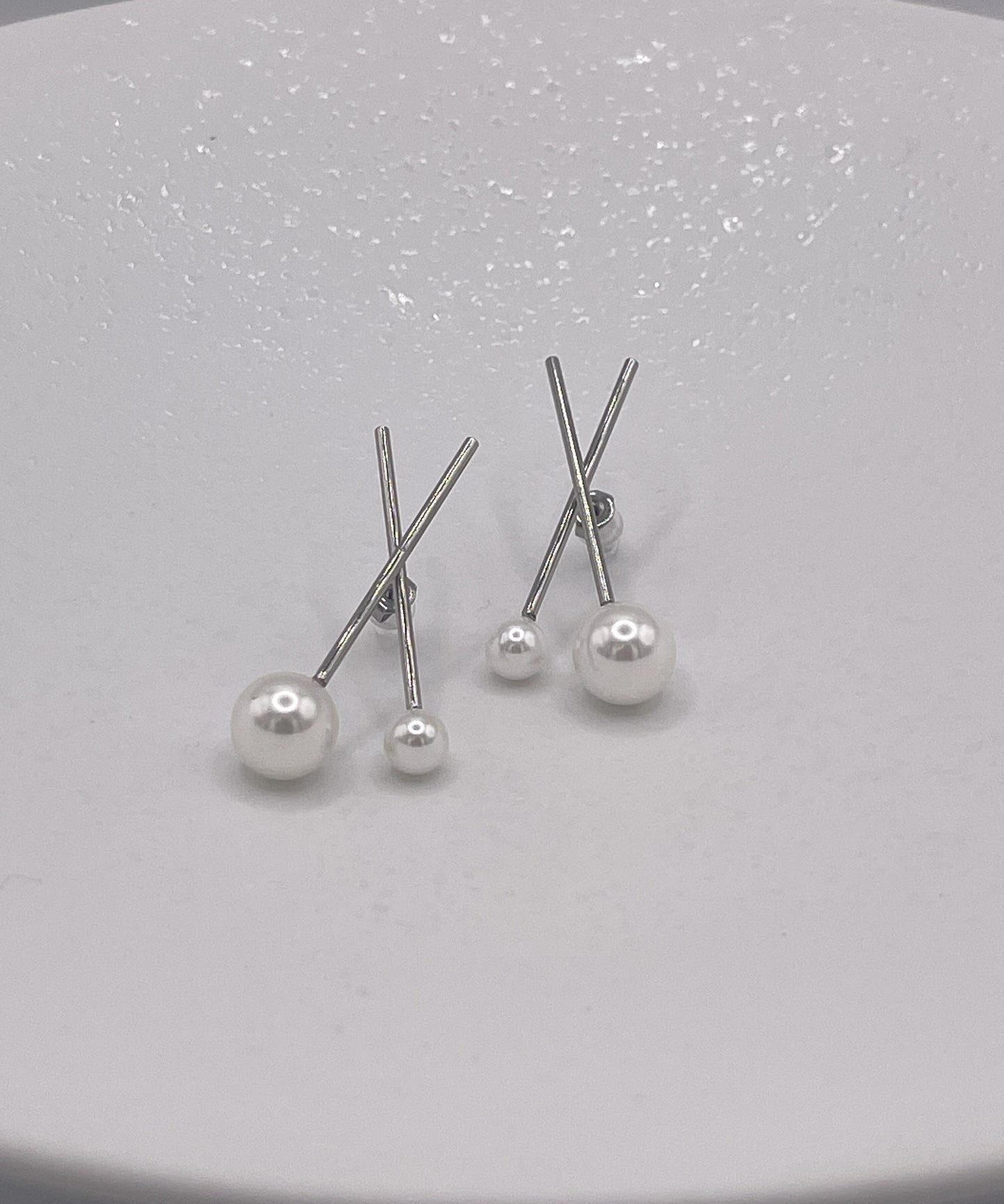 パールライククロスピアス【Silver】