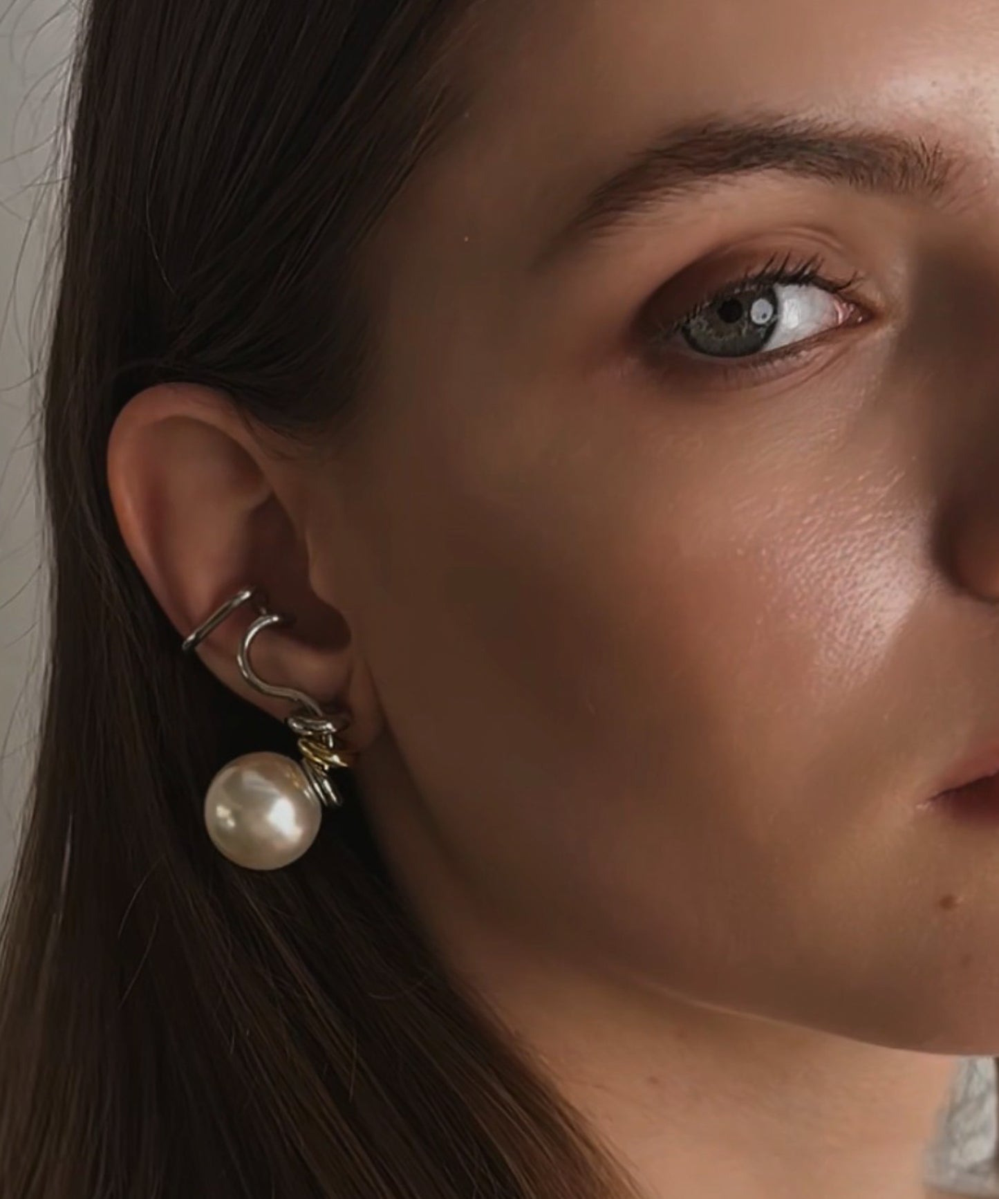 パールライクツイストイヤーカフ(右用)【Silver】